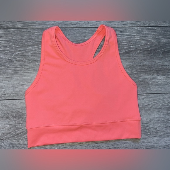 Free Assembly Size Large 10/12 Sports Bra Coral Pink Athletic Stretch Comfy EUC - Picture 2 of 5